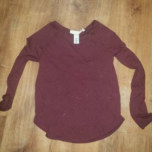 H&m Maroon Xs Long Sleeved Over Shirt  Pre Owned #39